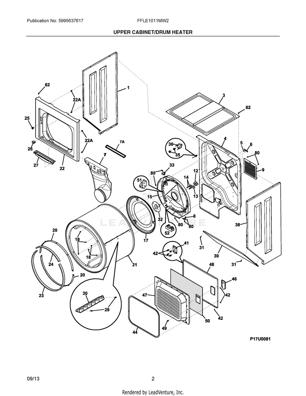 Electrolux Major Appliances HEATER ASMY W/HOUSING, ELECT W/THERM 137392700 - Image 1
