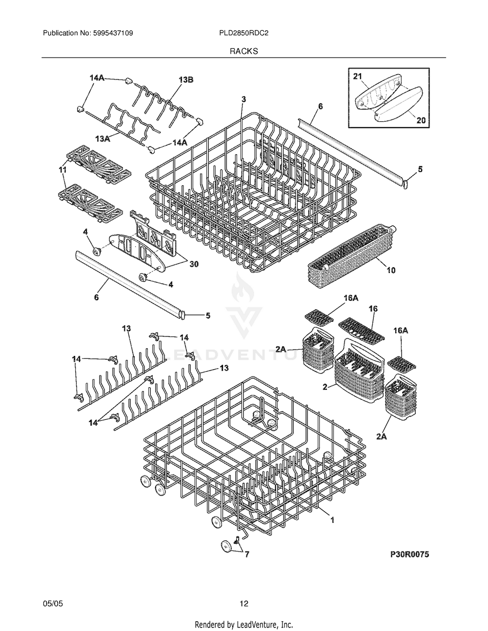 Electrolux Major Appliances BASKET ASSEMBLY, SILVERWARE, W/SIDE LIDS 5304535382 - Image 1