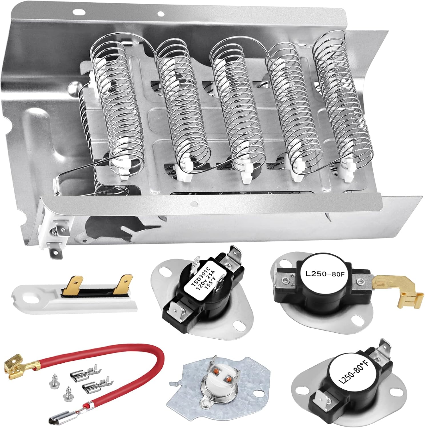 Whirlpool 279838 Dryer Heating Element Complete Replacement Set - Image 1
