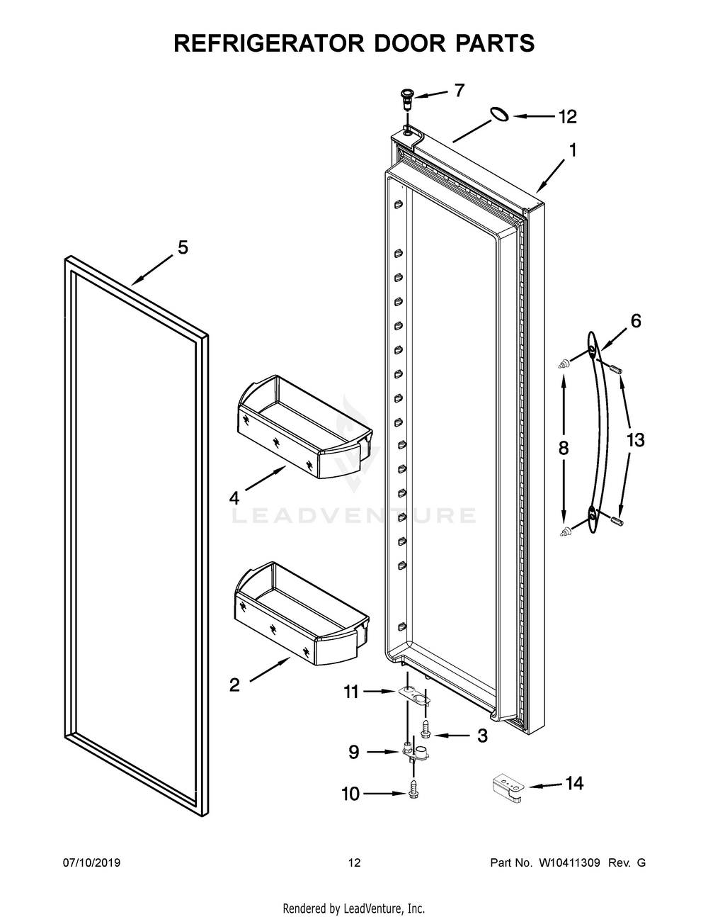 Maytag 07 - REFRIGERATOR DOOR PARTS WPW10248011 - Image 1