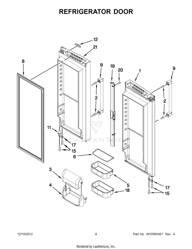 MayTag GASKET, DOOR (GREY) W10830046